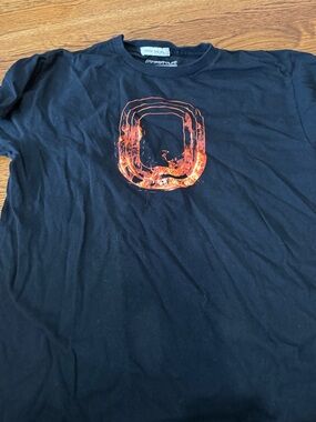 Black Kids Short-Sleeve Graphic Tee with Orange Flame O